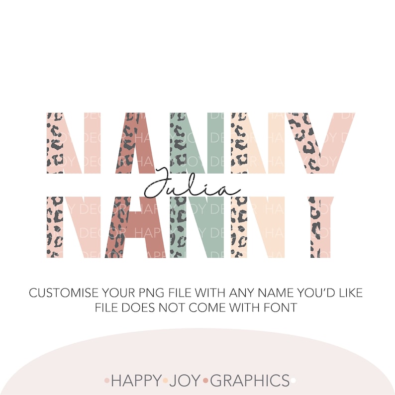 Nanny Lettering Customizable Nanny PNG Templates, Leopard Nanny Shirt Sweater ...