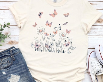Wildflower Butterfly png, Wild Flower Sublimation png, Wildflower Tshirt png, Butterfly Shirt png, Botanical Png, Boho Style png, Floral png