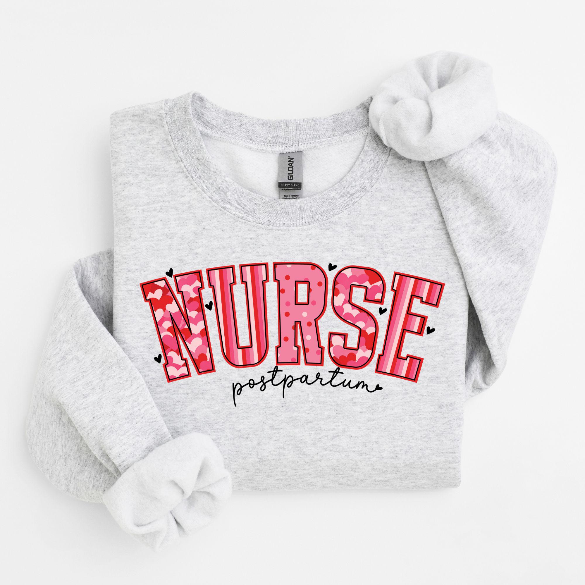 Postpartum Lettering Valentines Postpartum Nurse Png Pink Camo Retro Nurse Postpartum Gift ...