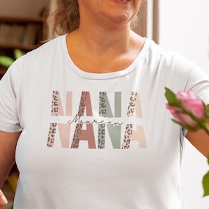Customizable Nana PNG Templates, Leopard Nana Shirt Sweater Sublimation Designs, Boho Nana Png, Mothers Day Shirt png, Grandmother Mug Png