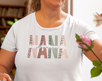 Customizable Nana PNG Templates, Leopard Nana Shirt Sweater Sublimation Designs, Boho Nana Png, Mothers Day Shirt png, Grandmother Mug Png