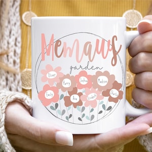 Jardín de Memaws PNG personalizable de Memaws Plantillas PNG de taza de Memaw personalizadas Daisy Png Clipart floral de flores silvestres Camiseta del día de la madre Png Camiseta de Memaws