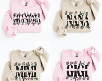 Grandma Customizable Png Christmas Bundle Grandma Png Christmas Berries Png Gigi Png Mimi Png Nana Png Christmas Holly Png Grandkids Names