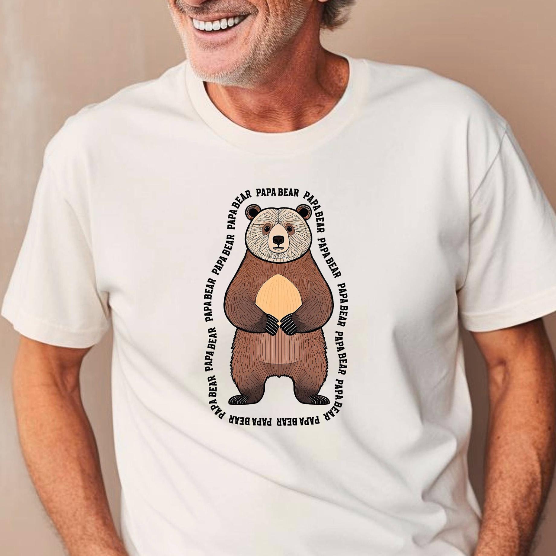 Maglietta Papà Orso Dei Gemelli | Design Retrò Vintage | Regalo Per Padri Con Figli Gemelli | Cotone Comfort - Foto 2