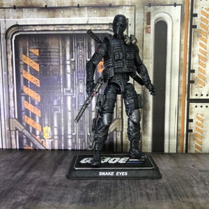 Custom Painted G.I.Joe: Snake Eyes (Modern 4&quot; 1/18 Scale) Figure