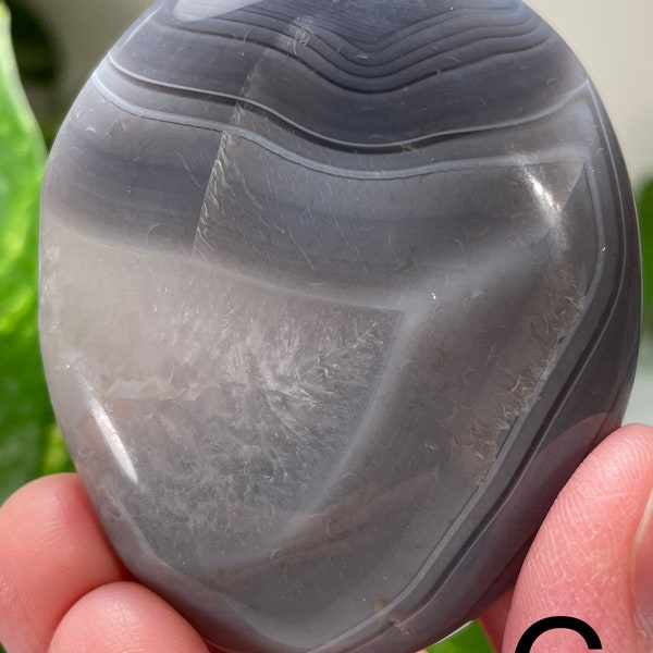 Banded Brazilian Agate, palm stones selection, 2"-3", from Brazil