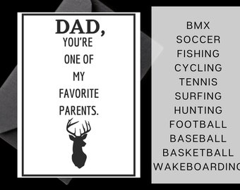 Funny Father's Day Card from Favorite Child  | Father's Day Gift From Favorite Child For Dad  | Card for Dad from Fav Child