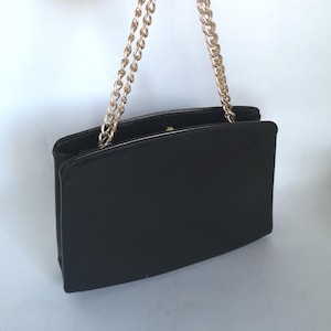 Monedero negro pequeño, bolso de piel francés, clutch convertible 2 en 1, bolso retro, diseño de Saks Fifth Avenue, monedero de piel fabricado en Francia.