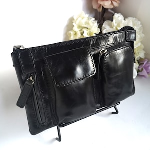 Bolso de cuero para él o para ella, riñonera unisex, monedero con cremallera para maquillaje o artículos de tocador, riñonera retro, riñonera, mini estuche de viaje de diseño Fossil