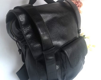 Vintage Tignanello Black Faux Leather Crossbody Backpack with Gold Hardware Tignanello | Bags | Vintage Tignanello Black Faux Leather  main image 2