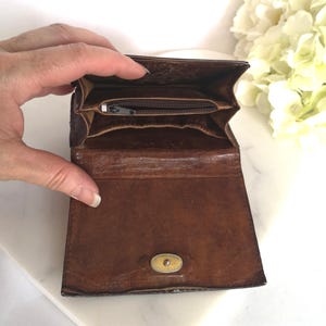 Leder Brieftasche, Schlangenleder Bifold, Braune Brieftasche Geldhalter, Geldbörse mit Reißverschluss, Brieftasche Clutch Tasche, zusammenklappbare kleine Brieftasche für Männer
