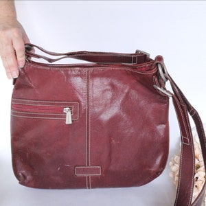 Sac bandoulière, sac à main rouge bordeaux, sac à main de créateur réglable, sac messager, bandoulière réglable doublée de cuir, sac à main de créateur italien