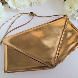 Bolso de noche retro, bandolera de piel dorada, bolso de hombro o de mano, bolso Club Covertible 3 en 1, del diseñador francés Charles Jourdan