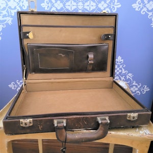 Porte-documents en cuir, porte-documents de direction marron, présentoir de livre rétro, décoration de table de chevet, petite mallette, décoration de table basse
