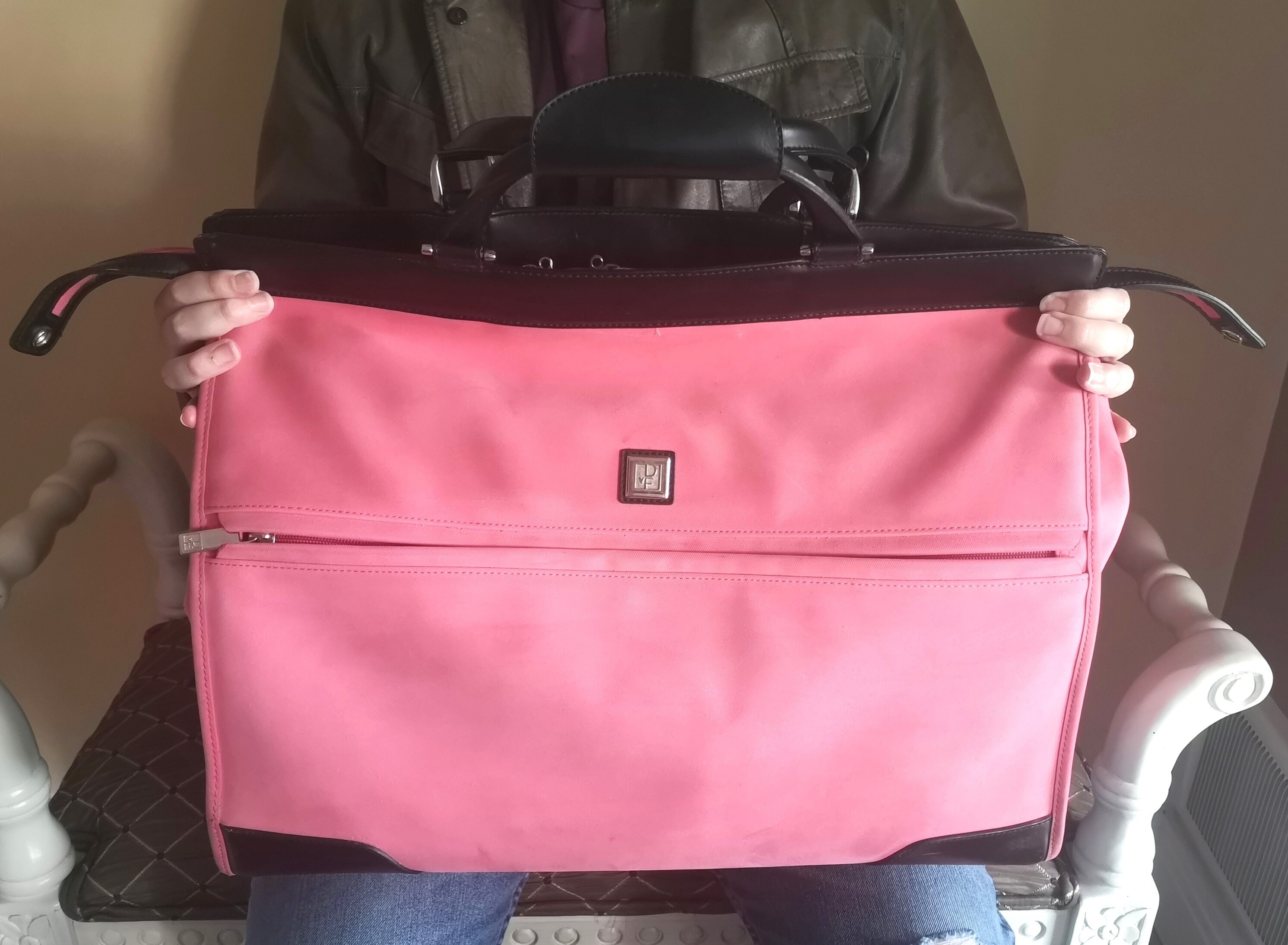 Diane Von Furstenberg Pink Weekender Bag: Soft Shell Duffle 