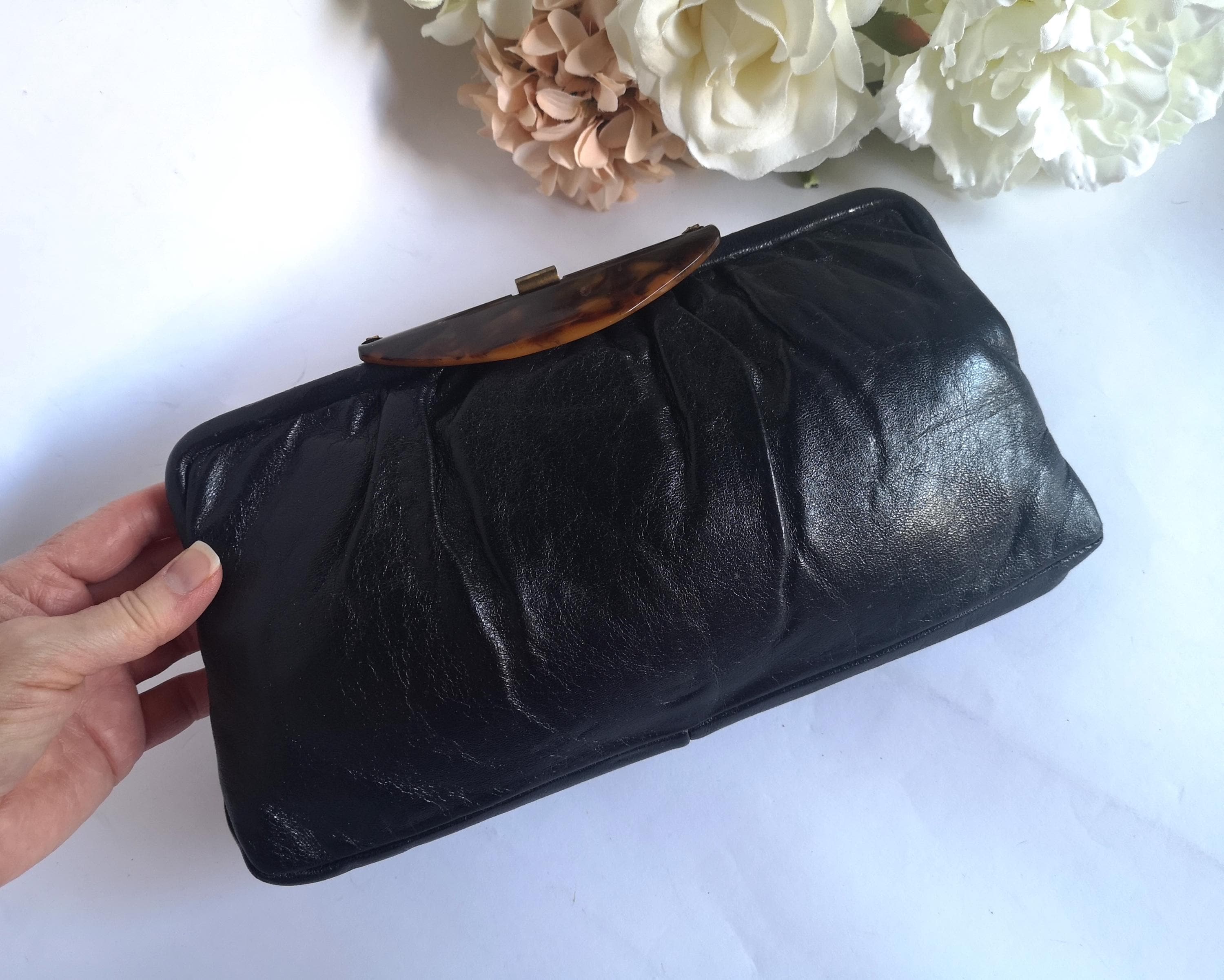 Pochette Vintage MCM En Toile Ciré Marron & Noir - Très Bon état, Fabriqué En Allemagne