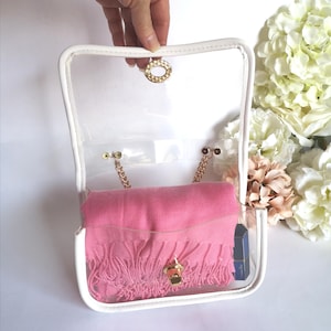 See Through Bag, Clear Handbag, Transparent Purse, Minimal Plastic Hand Bag, Fashion Top Handle Purse, Accessorize With Your Clothing Color!