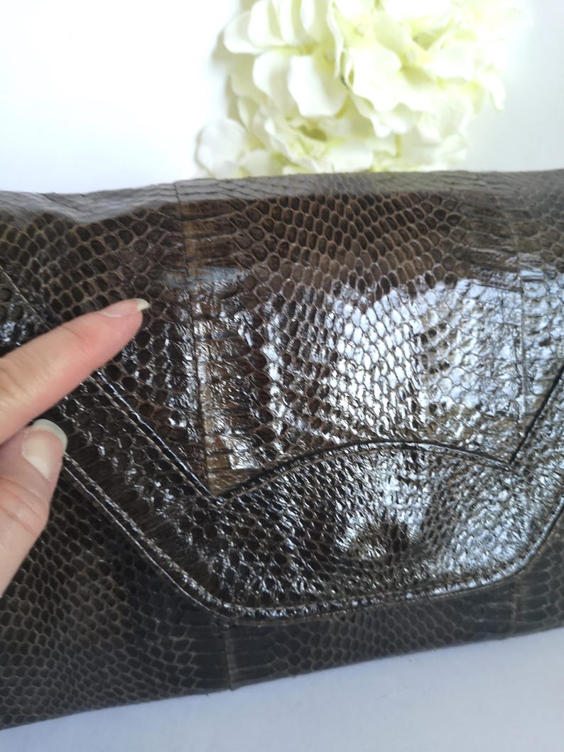 Black Snakeskin Clutch main image 0