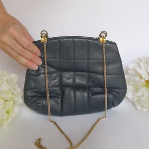 Designer Evening Bag, Blue Leather Purse, Navy Shoulder & Clutch Handbag, 2 in 1 Hand Bag, Cocktail Clutch, Designed by Jane Shilton England
