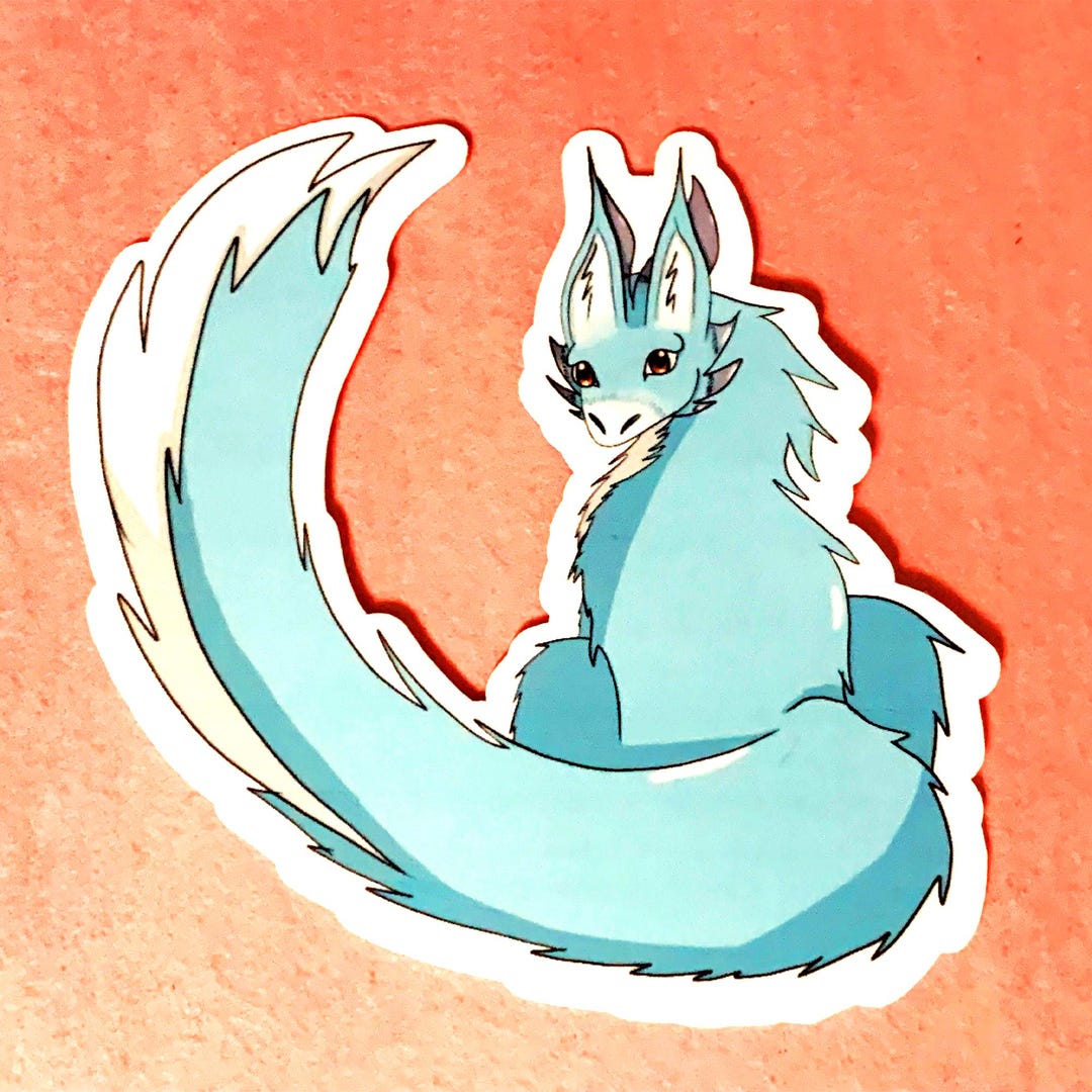 Misty Snow Dragon Sticker – Clear Vinyl Art Decal (2.6x2.5in) - Etsy