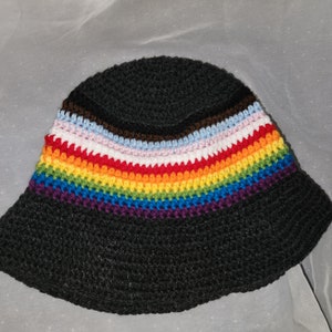 Crochet Pride Flag Rainbow Bucket Hat
