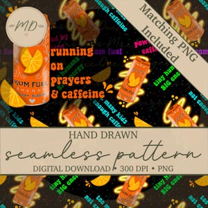 Mom Fuel Neon Seamless Pattern & PNG Bundle