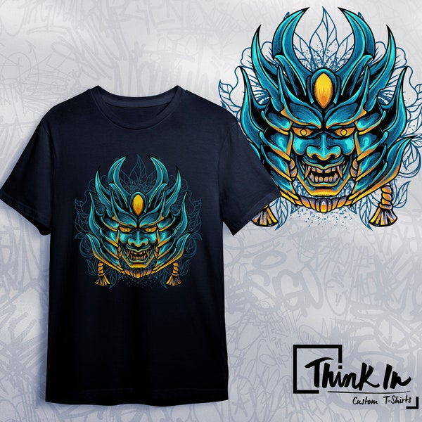 Devil Mask Samurai Tshirt, FullHD Mask Samurai, Samurai T-shirt, Japanese Shirt