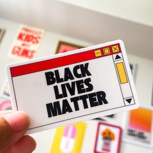 Retro Black Lives Matter Sticker, Activism Sticker, Retro Laptop Sticker, BLM Vinyl Decal, Gift for Her Him Them