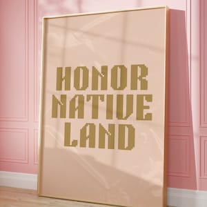 Indigenous Land Poster, Feminist Wall Art, Land Back Print, Political Poster, College Dorm Decor