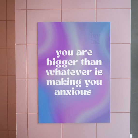 Self Love Art Print, Cute Dorm Decor, Daily Affirmation Poster, Purple Gradient Print, Positive Quote Art, Aesthetic Wall Art