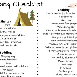 Travel Planner, Travel Journal Template,Camping Trip Checklist, Printable Camping Planner, Vacation, Cottagecore, Outdoor Adventures, Hiking image 1