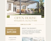 Open House Flyer Template, Real Estate Open House Flyer, Real Estate Flyer Template, Realtor Flyer, Real Estate Marketing, Canva Realtor