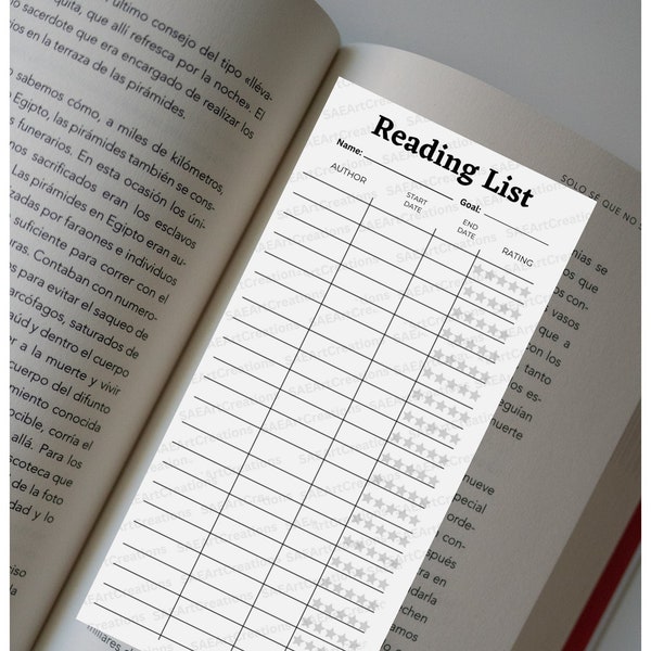 Library Card Bookmark | Reading Log | Star Rating Bookmark | Library Reading log | Book Review | Reading wishlist | Book Tracker | Digital