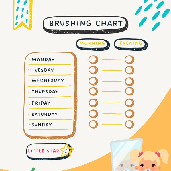 Kids Daily Responsibilities Chart Visual Morning/Evening Checklist Routine, Children's Job Poster, Back to School,  Printable Daily Routine