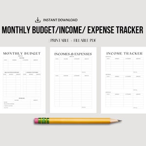 Monthly Budget Planner, Printable Budget Planner, Finance Planner,Monthly Budget Tacker,Income Tracker, Bills,Spending Tracker,Debt Tracker
