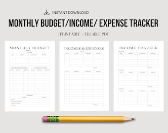 Monthly Budget Planner, Printable Budget Planner, Finance Planner,Monthly Budget Tacker,Income Tracker, Bills,Spending Tracker,Debt Tracker