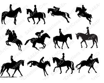 Horse Silhouettes svg, Horse SVG,Horse Show SVG for Cricut, Horse Silhouette, Horseshoe SVG, Horse Riding, equestrian svg, Horse show svg