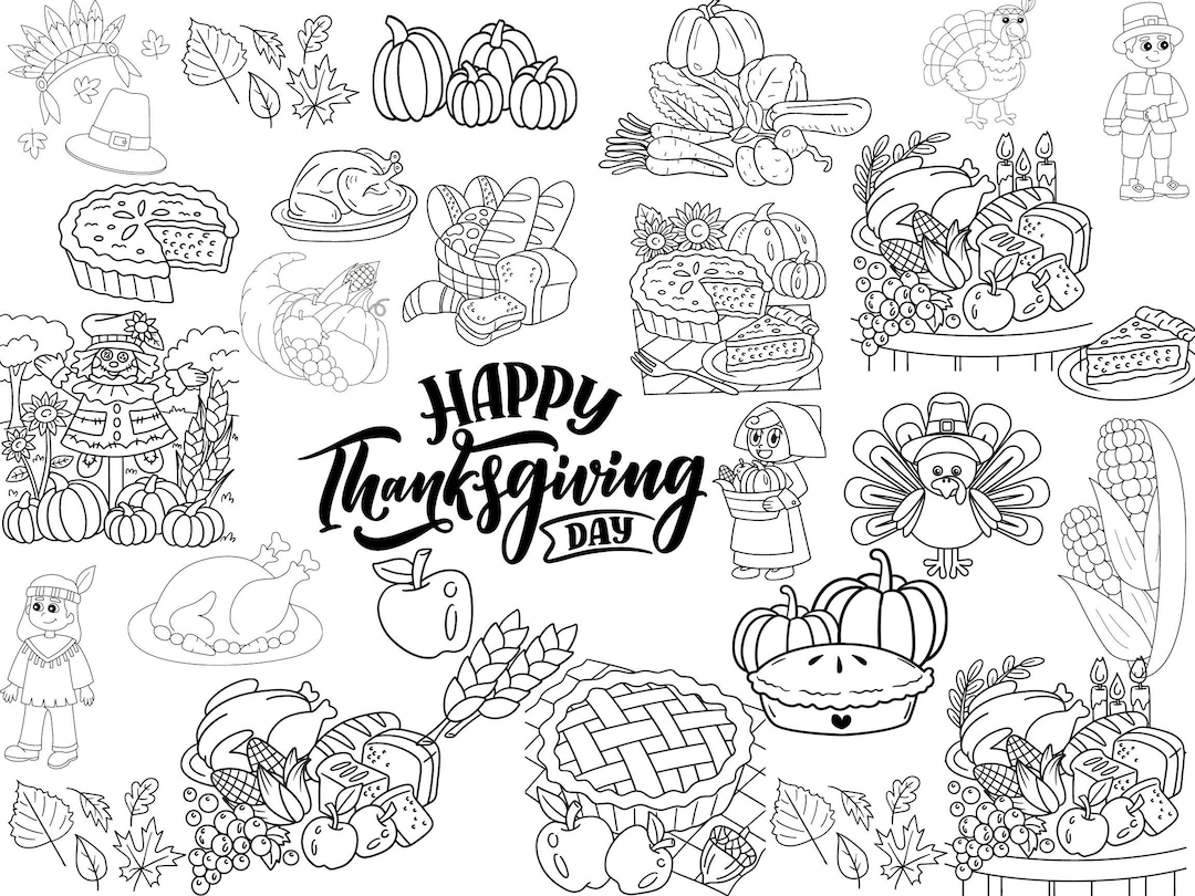 THANKSGIVING Activity and Coloring Pages Thanksgiving Craft - Etsy