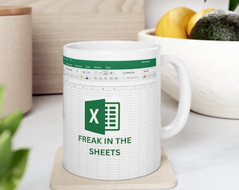 Funny 'Freak in the sheets' Excel mug gift idea for coworkers, Accounting gift, boss, mug Excel, friend gift, Tax accountant gift