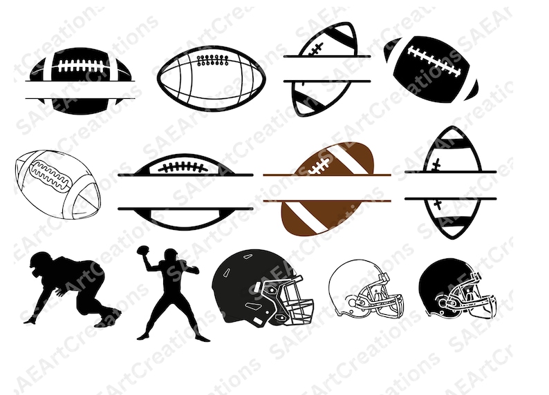 Football laces svg, Football laces sleeves svg, Football Silhouette, American Football SVG, football monogram svg, Football Name Frame SVG image 2