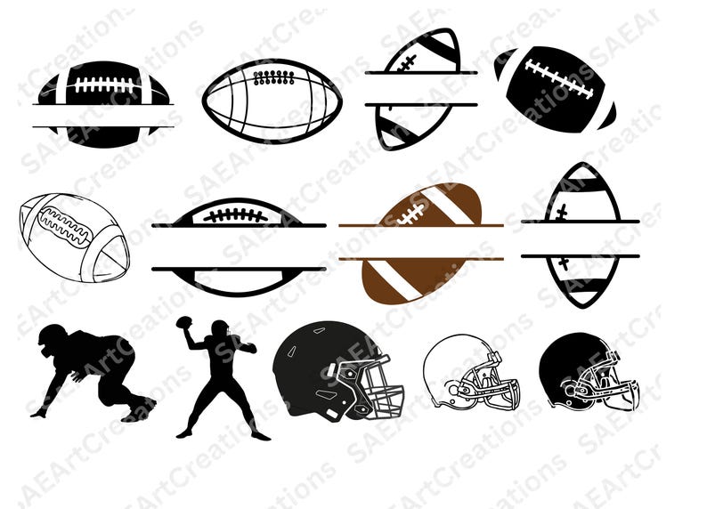 Football laces svg, Football laces sleeves svg, Football Silhouette, American Football SVG, football monogram svg, Football Name Frame SVG image 4