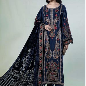 Latest Maria B Embroidered Pakistani Indian Wedding Party Wear, Eid, Salwar Kameez Suit Ready to Wear, stitched embroidered dress size L US