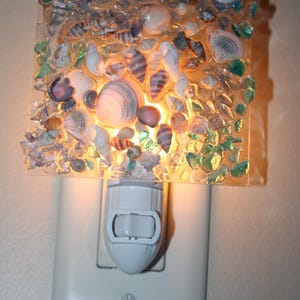 Sea glass and Sea Shell Ocean themed Night Light