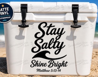 Stay Salty Shine Bright Decal | Matthew 5:13 | Christian Beach Vinyl Sticker