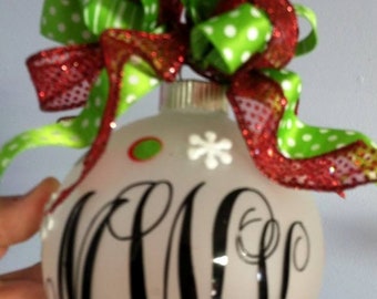 Monogram Christmas Holiday Ornament