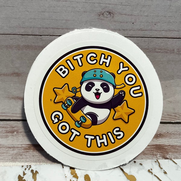 Bitch You Got This Funny Feminist Sticker, Water Bottle Sticker for Girlfriend, Button for Encouragement, Funny Pin for Mom Stocking Stuffer