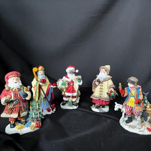 Lot De 4 Figurines De Noël Enesco Santa Claus (Père Noël) Vintage Années 80/90