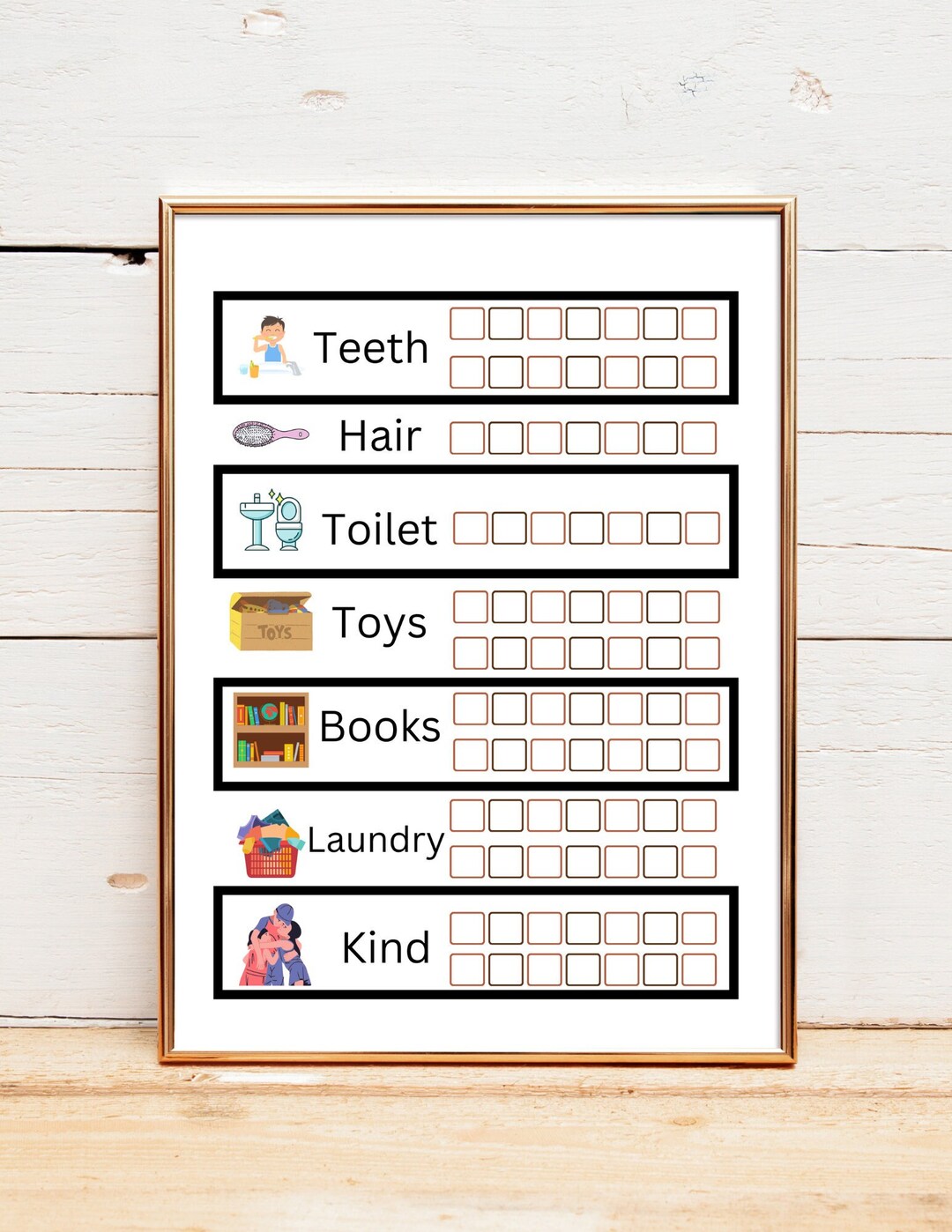 Printable Kindergarten Chore Chart Printable Care Task Chart Etsy