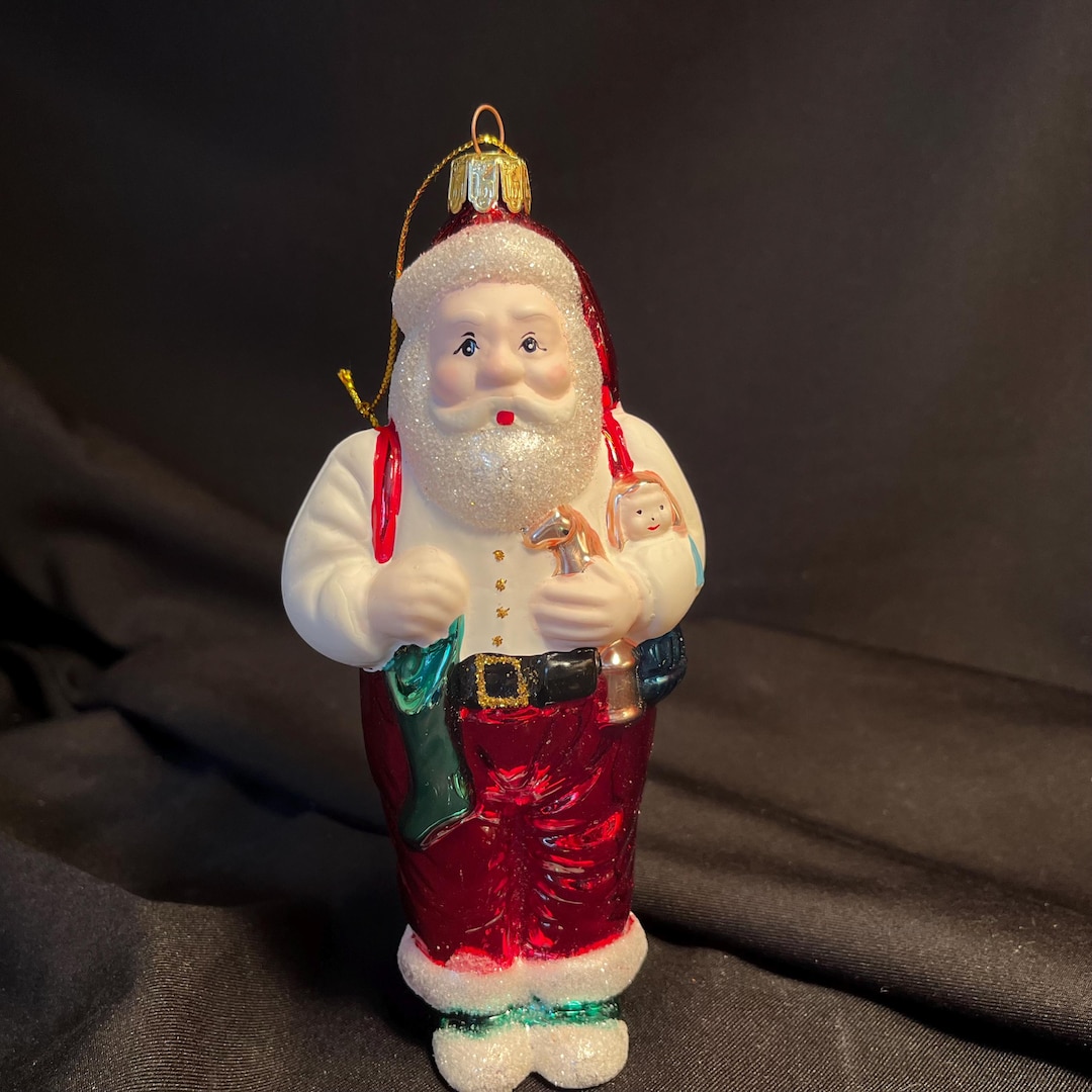 Vintage Blown Glass Santa Claus Christmas Ornament, Cute Father ...