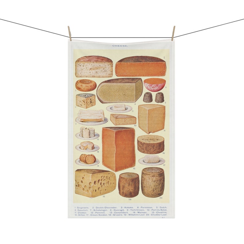 Cheese Lover Tea Towel, Cheese Kitchen Decor, Decorative Towel With